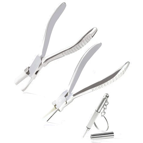 LEONTOOL Round & Nylon Jaw Eyeglasses Frame Pliers Nylon Jaw Pliers for Eyeglasses 2 PCS Eyeglass Repair Kit with Eyeglass Repair Screwdriver Optical Pliers Set Eye Glasses Adjusting Pliers