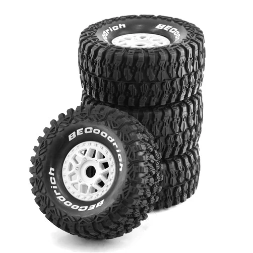 Chanmoo 1/7 1/8 RC Short Course Truck Buggy Tires and Wheels 17mm Hex OD 135mm Off Road Tyres for 1:7 1:8 Scale RC Off-Road Truck Car HSP TRAXXAS UDR 85086-4 ARRMA Mojave YK4072 DF7 4PCS (White)