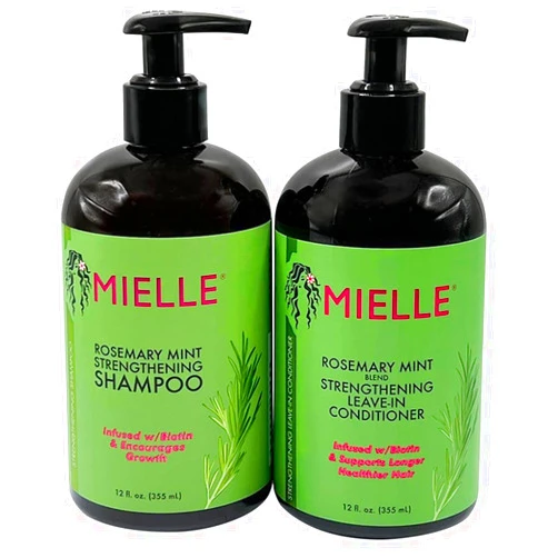 Generic MIELLE Rosemary Mint Organics Infused with Biotin and Encourages Growth Hair Products for Stronger and Healthier Hair and Styling Bundle Set 2 PCS