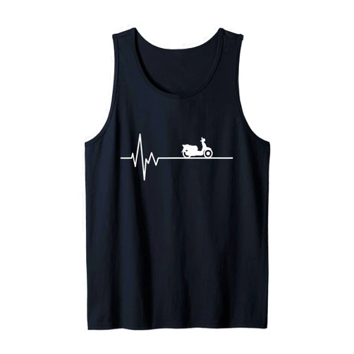 Moped Mofa Zubehör Geschenke für Mopedfahrer Scooter Heartbeat Moped Driver ECG Pulse Scooter Moped Tank Top