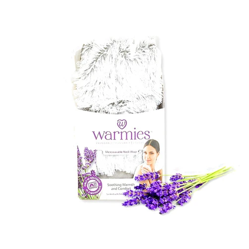 Warmies Marshmallow Gray Microwavable Therapeutic Neck Wrap Lavender Scented, Chill in a Freezer for Cooling Relief