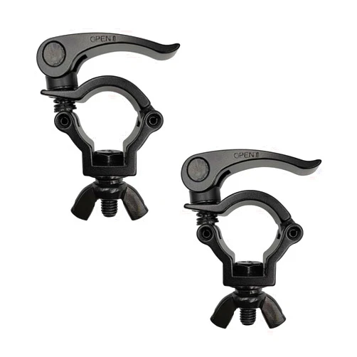 Deergo 1.26-1.37inch Quick Release Stage Light Clamp Truss Clamps Heavy Duty 165lbs Dj Light Clamps Fit Pipe OD 32-35mm F24 2Pack