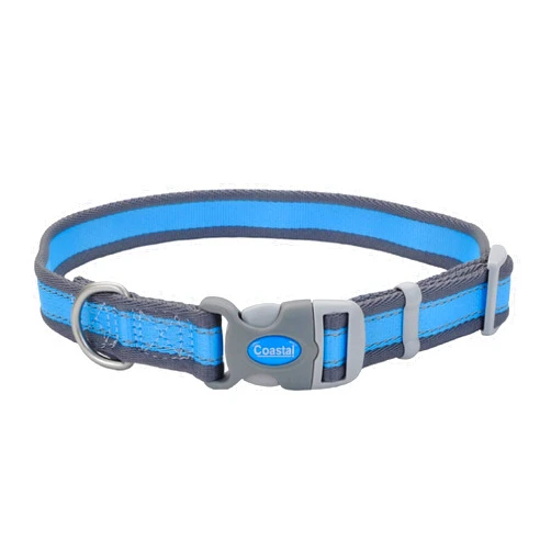 Coastal Pet - Pro - Reflective Adjustable Dog Collar, Bright Blue with Grey, 1