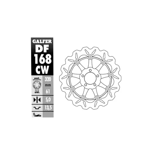 Galfer Floating Wave Brake Rotor - Front (Front) (Black) Compatible With 94-03 KAWASAKI ZX9R