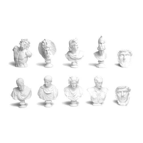 Garwor 10PCS Mini Figures of Greek Mythology Statue Resin Sculpture World Famous Bust Figurine Home Office Decor, 2.75