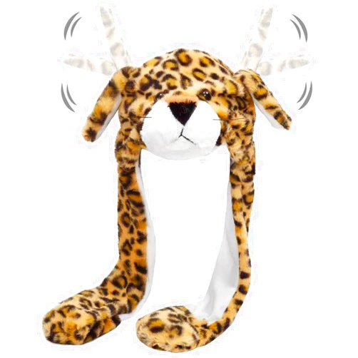 Dolebao Ear Moving Jumping Hats Animal Plush Earflaps Movable dancing Ear Hat Cap for Halloween Easter Christmas Novelty Party