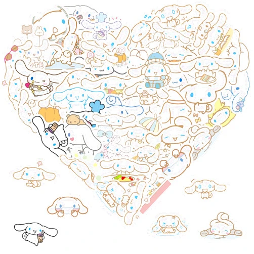 XXMML 50pcs Cute Cartoon Cinnamorol Stickers, Kawaii Sanri Cartoon Waterproof Vinyl Decal for Kids Girl Laptop, Travel Case, Phone, Bike, Water Bottle, Guitar, Computer, Skateboard (Cinnamorol Dog)