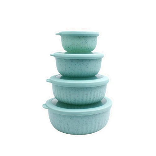 COOK WITH COLOR Prep Bowls - Wide Mixing Bowls Nesting Plastic Meal Prep Bowl Set with Lids - Small Bowls Food Containers in Multiple Sizes (Speckled Mint)…