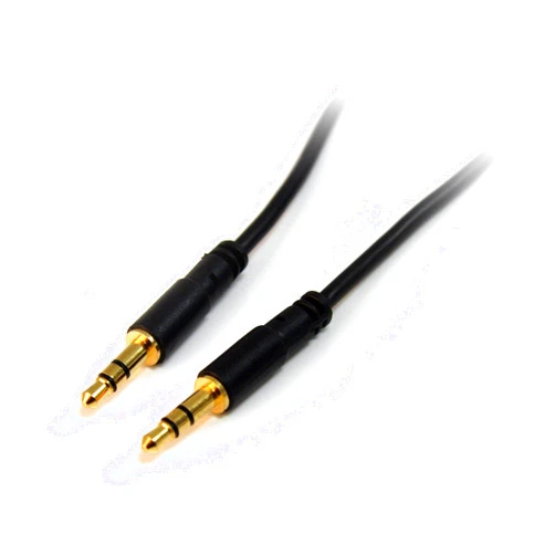 StarTech.com 3.5mm Audio Cable - 3 ft - Slim - M / M - AUX Cable - Male to Male Audio Cable - AUX Cord - Headphone Cable - Auxiliary Cable (MU3MMS), Black