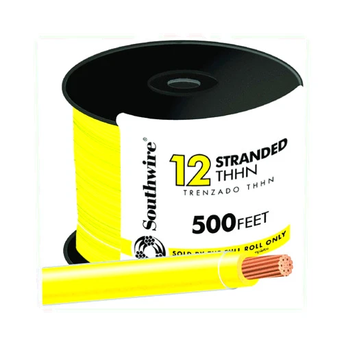Southwire Building Wire Stranded Copper 12 Ga, 1 Conductor 20 Amp 600 V 90 Deg C 500 ' Yellow