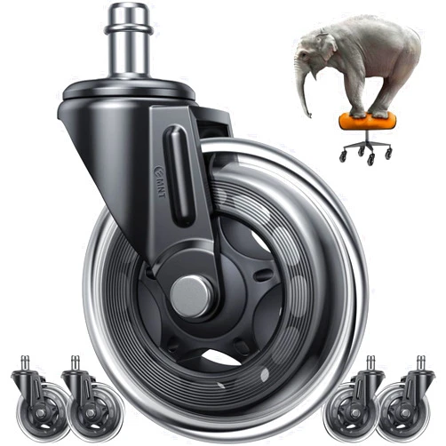 EMNT Casters Office Chair Wheels Replacement, Safe Wheels for Rolling Chair Set of 5, 3