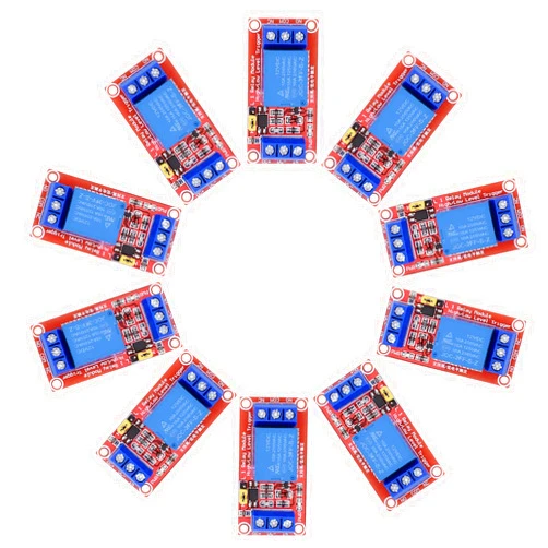 Valefod DC 12V Relay Module 1-Channel Relay Switch with Optocoupler Isolation High/Low Level Trigger, Pack of 10