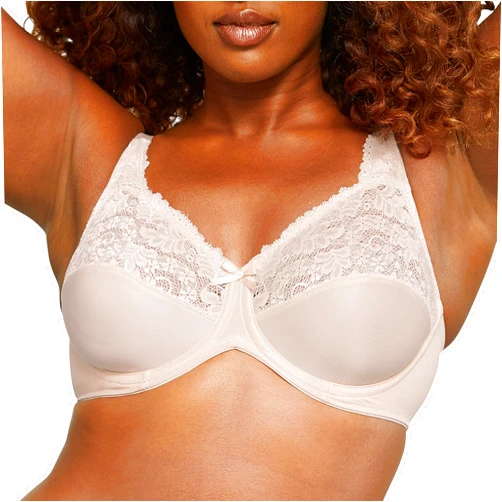 Bali Women's Lilyette Minimizer Underwire Lace Trim, Microfiber Full Coverage Bra