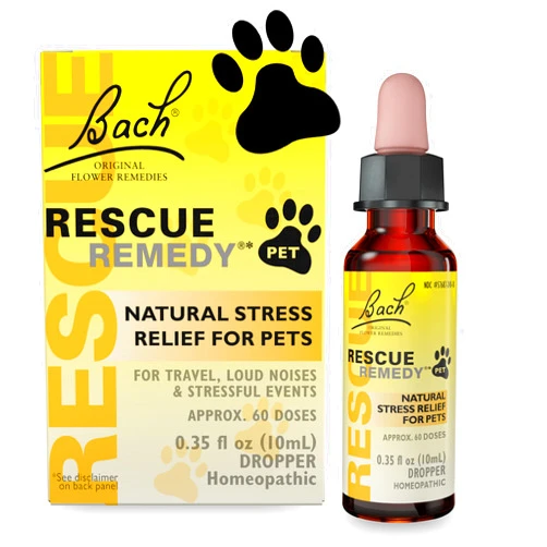 RESCUE Bach RESCUE REMEDY PET Dropper 10mL, Natural Stress Relief, Calming for Dogs, Cats, & Other Pets, Homeopathic Flower Essence, Thunder, Fireworks, Travel, Separation, Sedative-Free