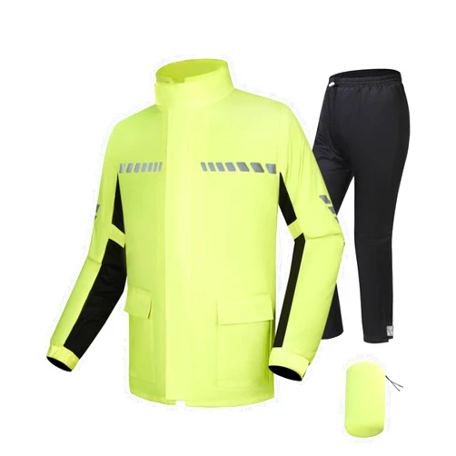 CTBQiTom Rain Suit,Lightweight Motorcycle Rain Gear with Reflective Jacket and Pants,Waterproof Breathable Rainwear
