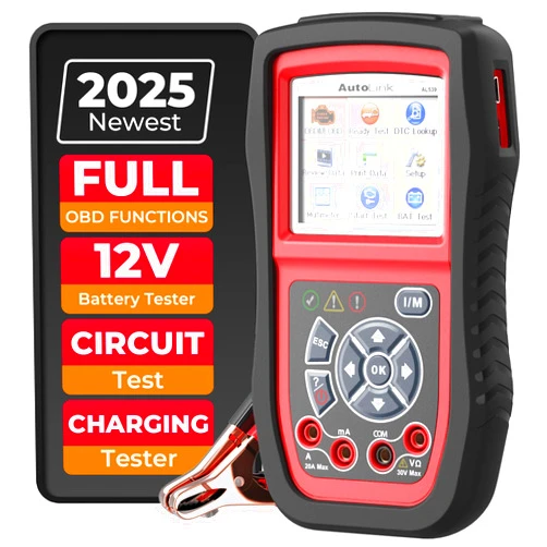 Autel AL539B OBD2 Scanner, 3-in-1 Code Reader Battery Tester Avometer for 12 Volts Batteries, Full OBDII Diagnosis and Circuit Starting & Charging Systems Test