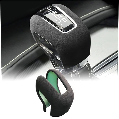 FDAIUN Car Automatic Gear Shift Knob Cover Shifter Protector Gear Shift Headgear alcantara Style Interior Trim Accessories for Volvo XC60 XC90 S60 V60 S90 V90 (Black)