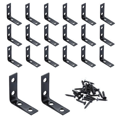 HOME MASTER HARDWARE L Bracket Corner Brace Sets, Stainless Steel Corner Bracket, 1-1/2 