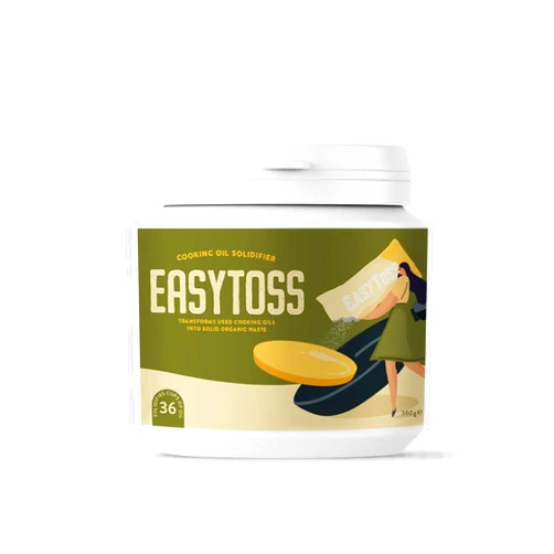 Easytoss Fry Cooking Oil Solidifier, Solidifies up to 36 Cups of oil, Plant-Based Powder for Solidifying Used Oil, Waste Disposal, Recycling, Turns Used Oil to Hard Oil and Organic Waste - Easy to Use