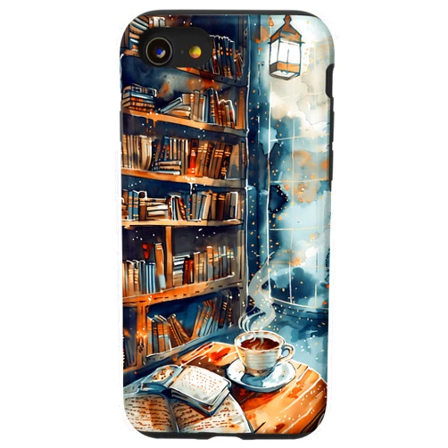 Books Coffee and Flowers Vintage Library iPhone SE (2020) / 7 / 8 Books and Coffee Vintage Library Case