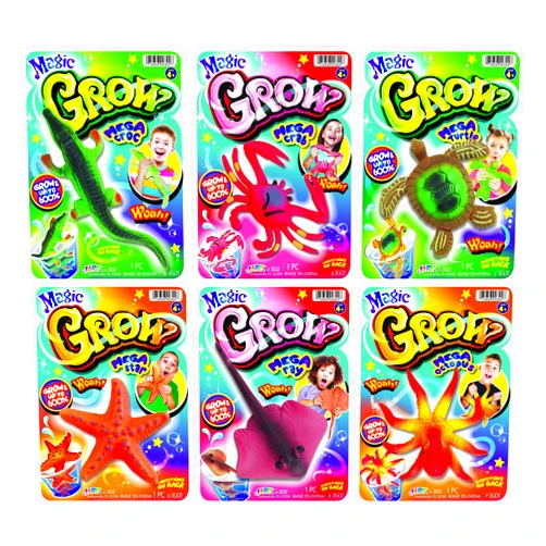 JA-RU Magic Grow Ocean Themed Water Animals (6 Packs Assorted) Beach Life Theme Toys | Bulk Expanding Bath and Pool Toys for Kids. Sea Creatures Party Toys and Goodie Bags. 302-6A