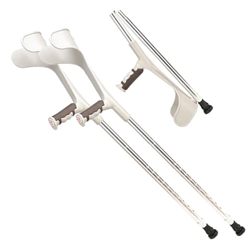 WEBUP Foldable Arm Crutches for Walking, Telescopic Forearm Crutches, Aluminum Walking Stick, Adjustable Height, Single Crutch for Seniors/Disabled (Color : White, Size : X2)
