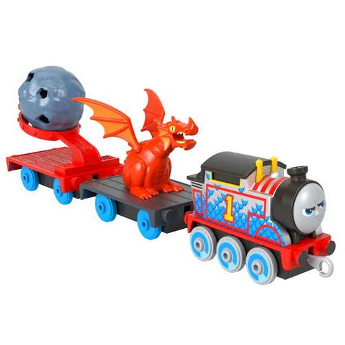 Thomas & Friends Diecast Toy Train Medieval Thomas Push-Along Engine with Boulder Launcher for Preschool Pretend Play Kids Ages 3+ Years