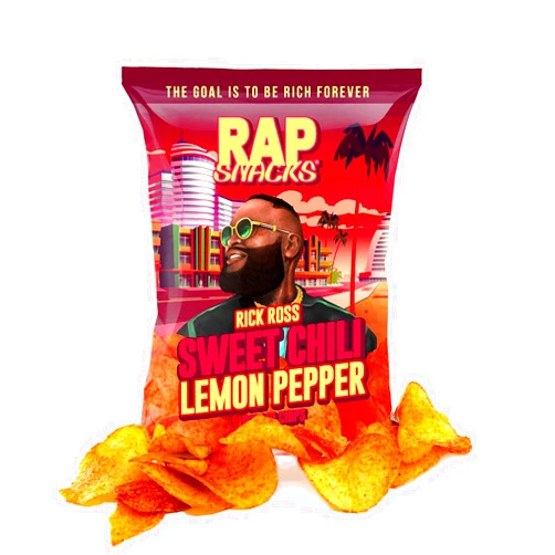 Rap Snacks Rick Ross Sweet Chili Lemon Pepper 2.5 Oz Bags - Pack of 12