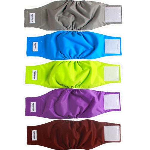 Vecomfy Dog Belly Bands for Male Dogs Diapers(5 Pack),Premium Washable Reusable Small Dog Belly Wrap Leakproof Puppy Diapers,S