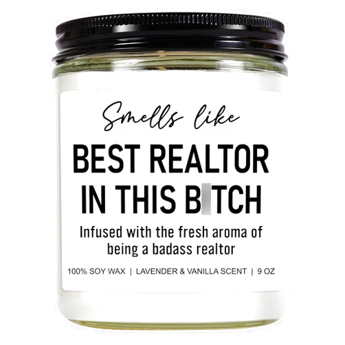 Younift Best Realtor Candle, Realtor Gifts for Women, Men, Realtor Gifts, Christmas, Closing Gifts for Realtors, Real Estate Agent Gifts, Funny Thank You Gifts for Realtor, Salesperson, Broker