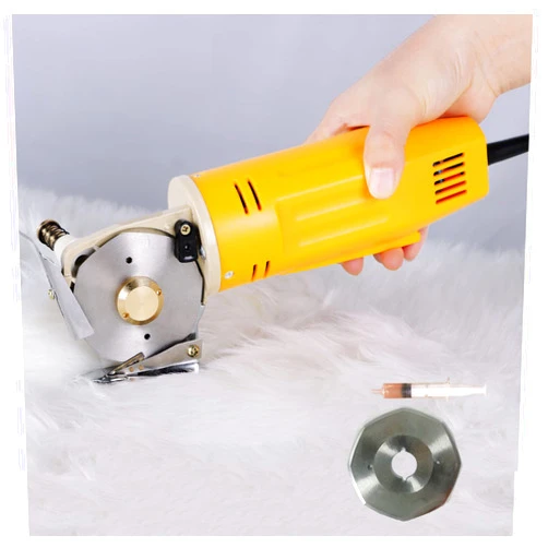 LazyWomen Electric Rotary Fabric Scissors, Rotary Cloth Cutting Machine, Rotary Cutter for Fabric with Replacement Blade, Mini Sewing Scissors Applies to Cloth & Leather & Carpet & Paper(110V)