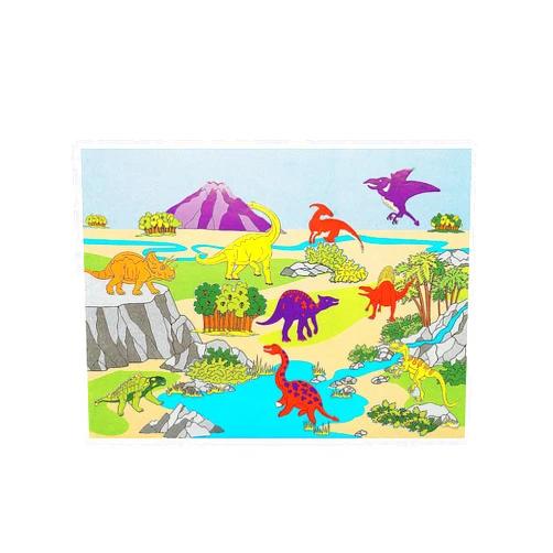 Fun Express DIY Dinosaur Sticker Scenes - 12 Backgrounds and 12 Sticker Sheets - Make A Scene Toys for Kids