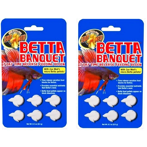 Zoo Med Betta Banquet Blocks 6 Card (Set Of 2), fish, 0.3 ounces