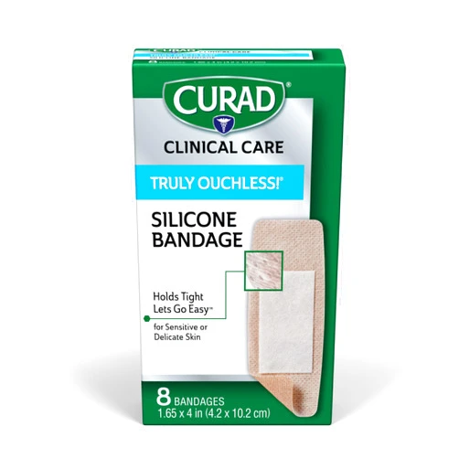 CURAD Truly Ouchless, Extra Large Silicone Bandages, 1.65