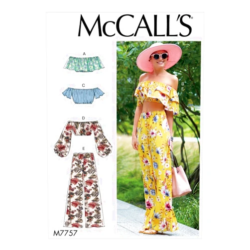 McCall's Patterns Misses' Tops and Pants, Y (XSM-SML-MED)