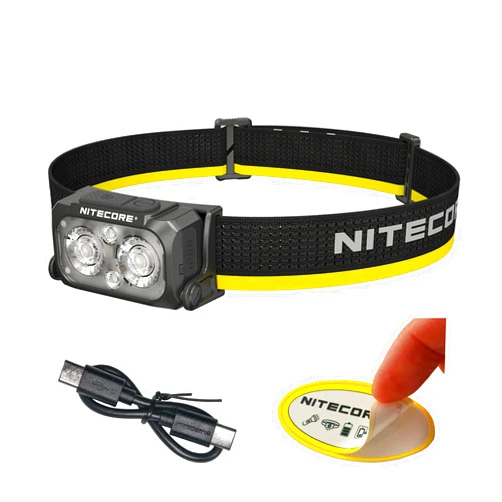 Nitecore NU25 MCT 400 Lumen Lightweight USB-C Rechargeble Outdoor Headlamp with Multiple Color Temperatures Warm Natural, Cold Lights and Red Light (Headband, Black)