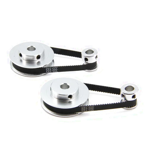 Befenybay 2Kit 2GT Synchronous Wheel 20&60 Teeth 8mm Bore Aluminum Timing Pulley with 2pcs Length 200mm Width 6mm Belt (20-60T-8B-6)