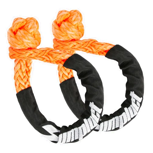 Sumpluct Synthetic Soft Shackle Rope 1/2 in x 21 in 2PCS -48000LBS Max Breaking Strength-Orange Soft Shackles Recovery for ATV UTV SUV Truck Jeep Off Road