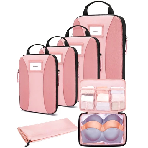 BAGSMART Compression Packing Cubes, 6 PCS Packing Cubes for Suitcases, Travel Bags Organizer for Luggage, Lightweight Packing Cube for Travel Essentials