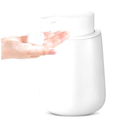 Le Serein 12oz Ceramic Foam Soap Dispenser for Bathroom, Foaming Hand Soap Dispenser Dish Liquid Dispenser for Kitchen，Lotion Hand Pump Dispenser (White Foam Dispenser)