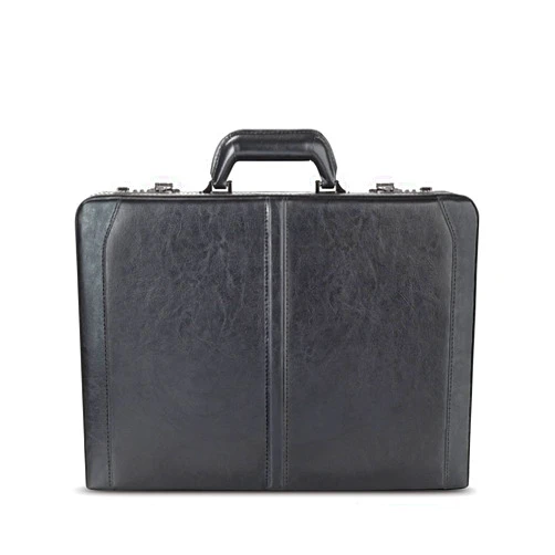 Solo New York Solo Broadway Premium Leather Attaché Briefcase With Combination Locks, Black