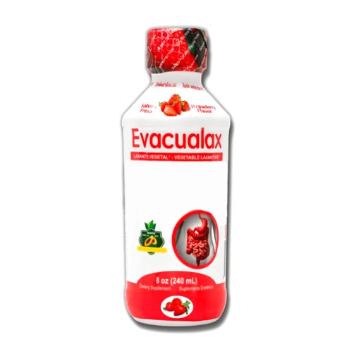 EVACUALAX Liquid -Laxative Vegetal 100% Natural 8oz | Natural Laxative | Constipation | Stool Softener | Intestinal Regularity | Senna Leaves (Strawberry)
