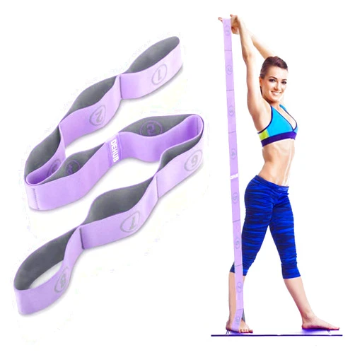 DEHUB Stretch Strap, Elastic Yoga Stretching Strap, Multi-Loop for Physical Therapy, Pilates, Yoga, Dance & Gymnastics Exercise and Flexible Pilates Stretch Band