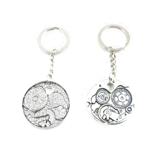 COLORDAYS CHARMS 1 x Keychain Keyring Key Ring Chain Jewelry Findings E5UQ3 WatchWheel Gear Cog Steampunk