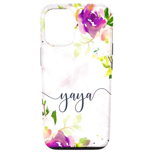 Yaya Mother's Day Gifts by Vine Mercantile iPhone 12/12 Pro Yaya - Elegant Floral Mother's Day Gifts for Grandma Case