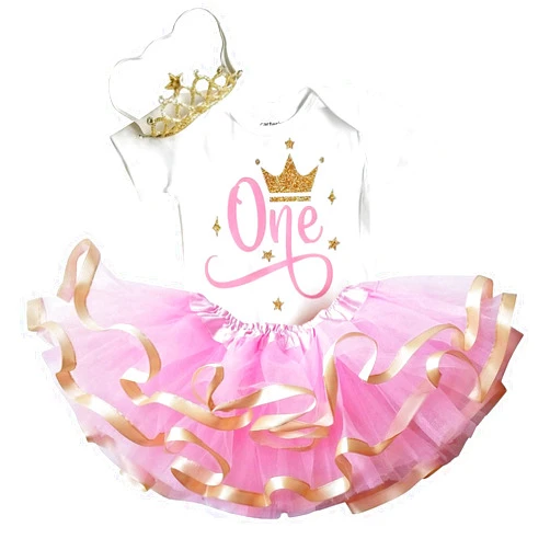 Luke and Lulu First Birthday Outfit Girl - 1st Birthday Princess Crown Tutu Set