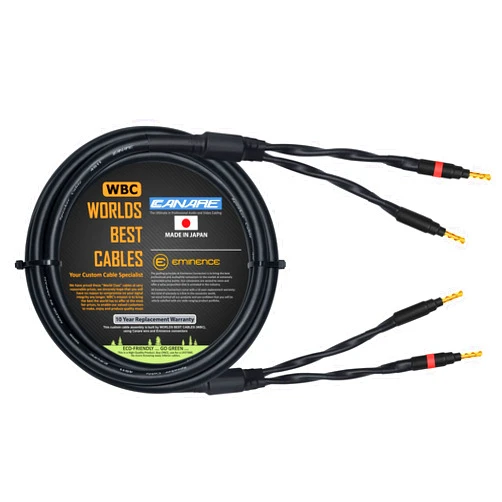 WORLDS BEST CABLES 3 Foot - Canare 4S11 – Audiophile Grade - HiFi Star-Quad Single Speaker Cable for Center Channel with Eminence Gold Banana Connectors