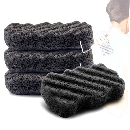 Bysiter Konjac Body Sponge Set of 4 Bamboo Charcoal Body Facial Sponge Exfoliator Sponge Exfoliating Facial Cleansing for Men Women (4 Pack)
