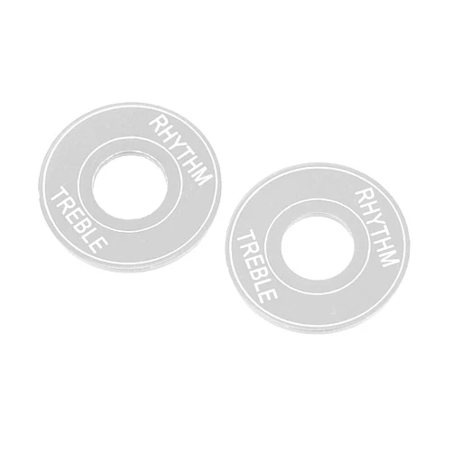 RiToEasysports 2Pcs Aluminum Toggle Switch Plate Rhythm Treble Washer Ring for LP EPI Electric Guitar. (silver) Performance Accessories