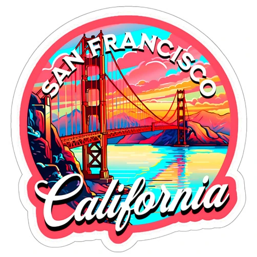 No Thorns Media San Francisco California Sticker Travel Weatherproof Souvenir Decal Vinyl Small Waterproof for Water Bottle Mug Passport Notebook Laptop Computer Phone Car Stickers Size 4